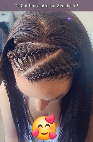 2 nattes collées (cornrows) femme