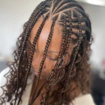Bohemian Fulani braids sur cheveux crépus 