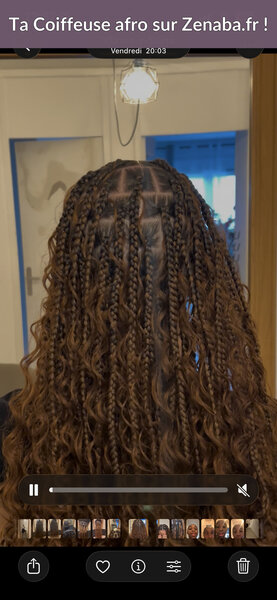 Boho braids femme sur cheveux bouclés