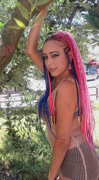 Box braids et demie tête en Fulani braid passe-mèche 