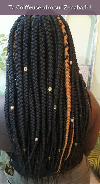 Box Braids mi-dos (moyen) FEMME