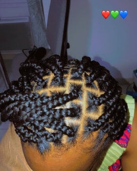 Box braids sur cheveux afro