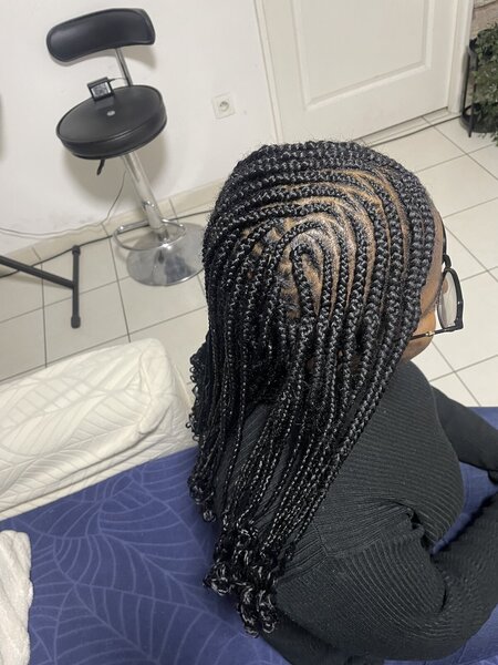 Corn rows nattes collées