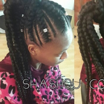 Cornrows bun 