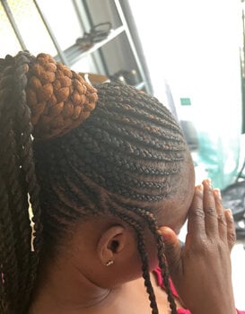Cornrows épaisseurs standard ponytail
