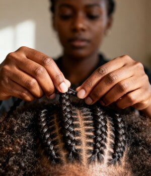 Cornrows femme cheveux afro