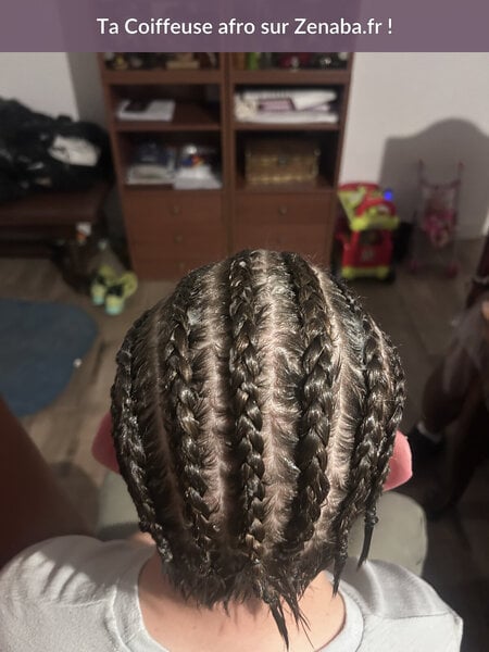 Cornrows nattes collées