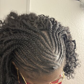 Crochet braids avec des nattes collé devant