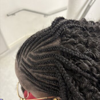Crochet braids avec des nattes collé devant