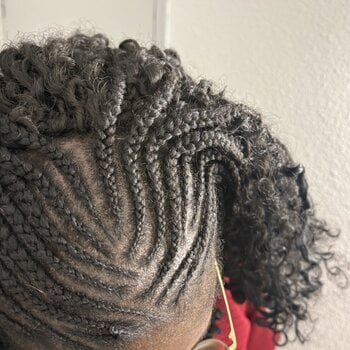 Crochet braids avec des nattes collé devant