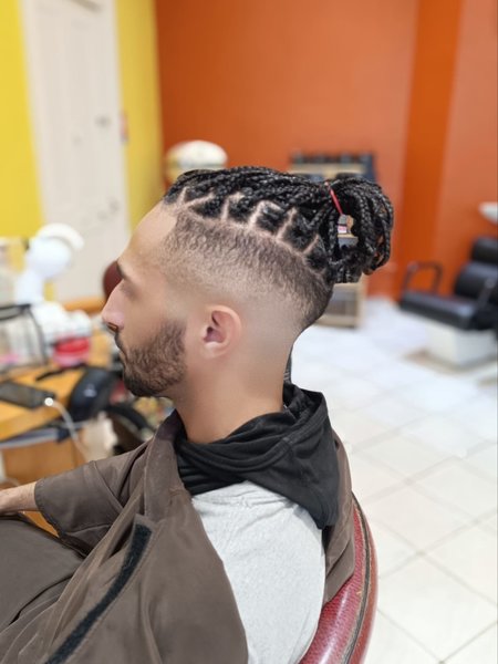 Dégradé américain, tresses demi - tete 