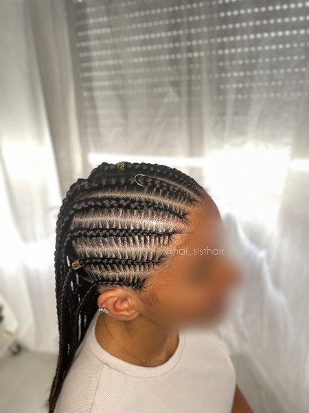 Demi tête et braids - Idées Coiffure Afro - tresses - vanille