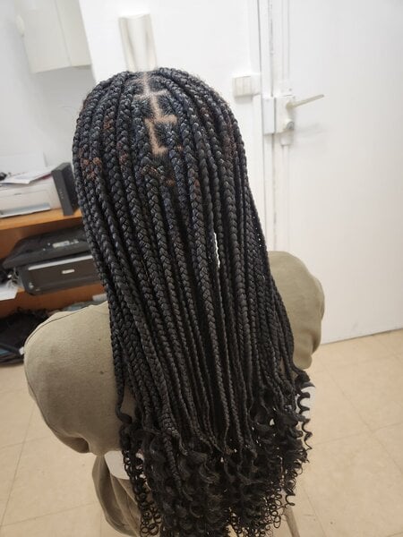 Knotless braids avec boucles