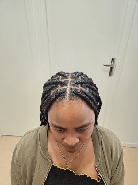 Knotless braids avec boucles