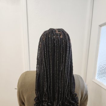 Knotless braids avec boucles