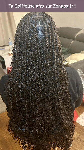Knotless braids avec boucles