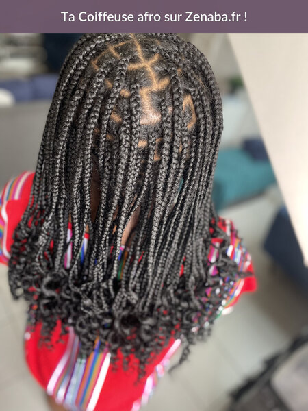 Knotless braids avec boucles