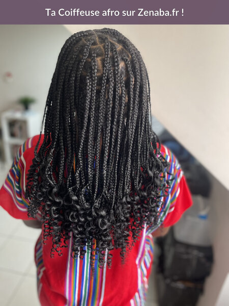 Knotless braids avec boucles