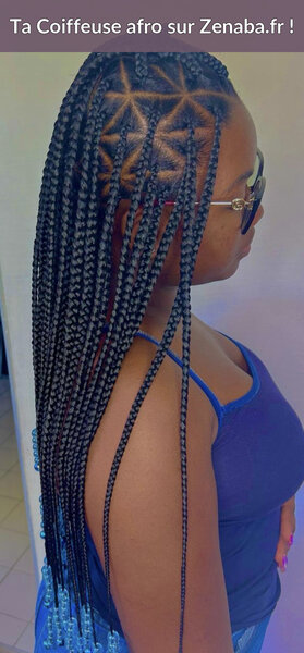Knotless Braids avec fleur et perles
