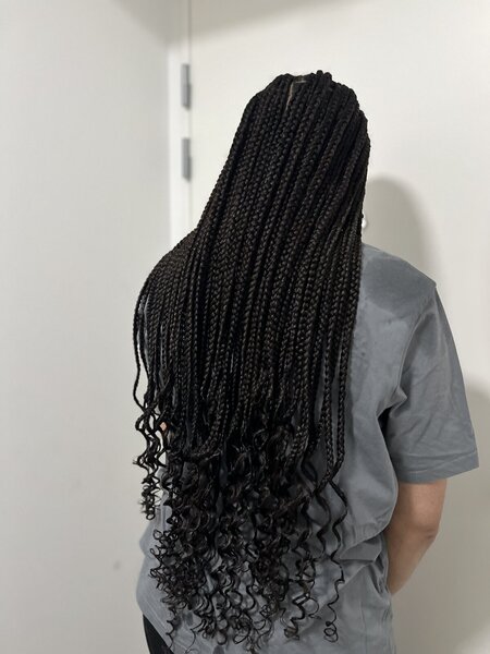 Knotless braids bouclés