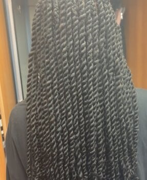 Natte, knotless, twist, micro twist, vanille, rasta box braid, crochet braid