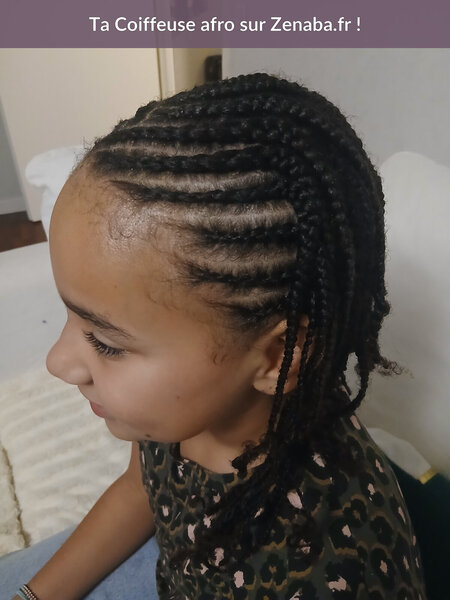 Nattes collées avant / tresses à l'arrière