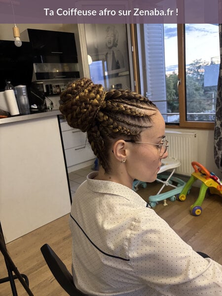 Nattes collées avec rajout ponytail
