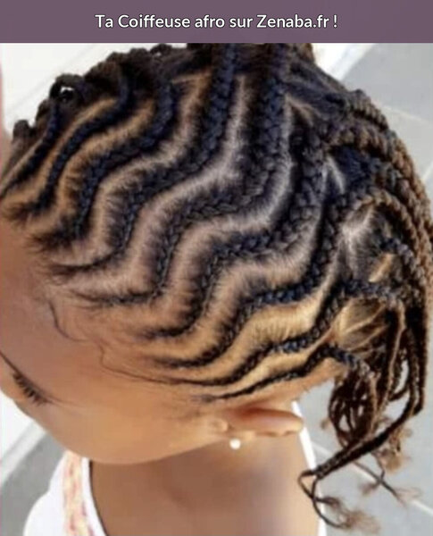 Nattes collées avec zigzag (fille)