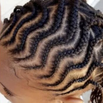 Nattes collées avec zigzag (fille)