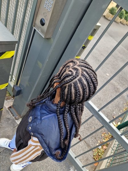 Nattes collées enfant avec motif coeur