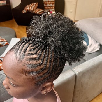 Nattes collées petite filles- chignon sans rajouts avec postiche