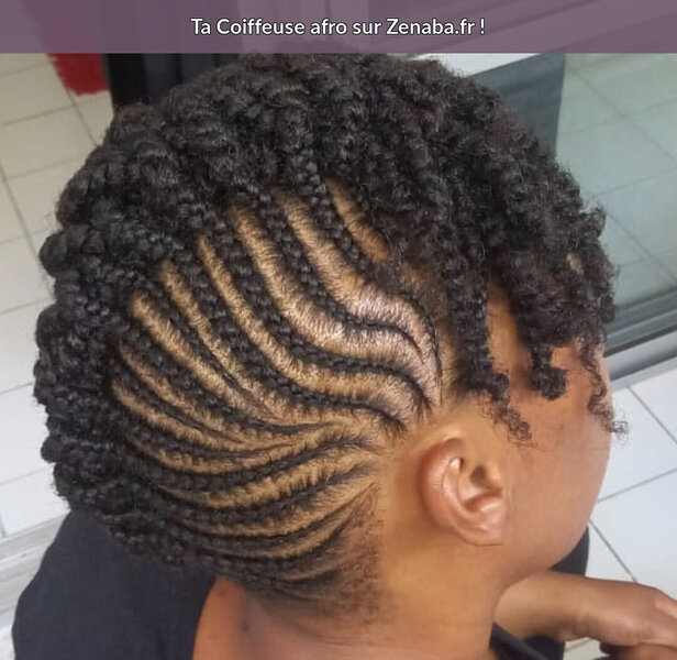 Nattes collées sur cheveux naturels