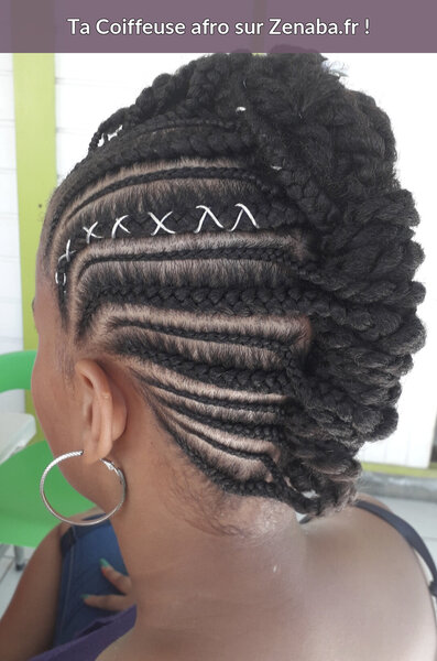Nattes collées sur cheveux naturels