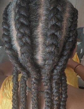 Nattes collés avec rajouts / cornrow braids femme