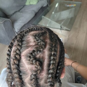 Nattes collés avec rajouts / cornrow braids homme
