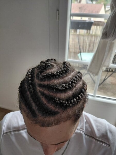Nattes collés avec rajouts / cornrows braids homme