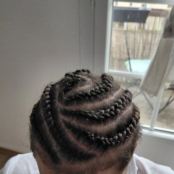Nattes collés avec rajouts / cornrows braids homme