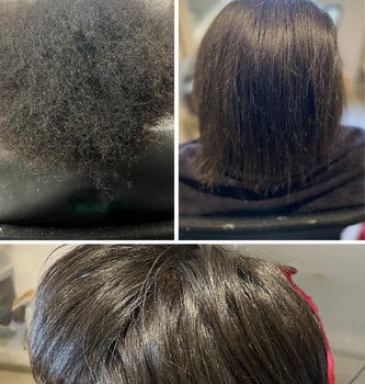 Soin botox capillaire sur cheveux crépus
