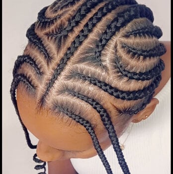 Tresses collées avec design