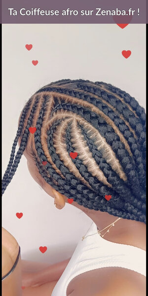 Tresses collées avec design