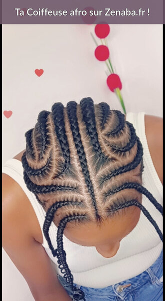 Tresses collées avec design