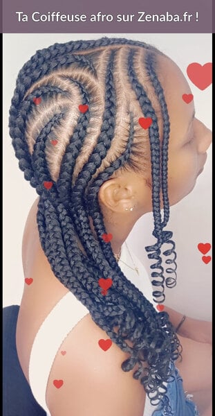 Tresses collées avec design