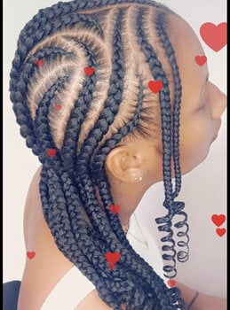 Tresses collées avec design