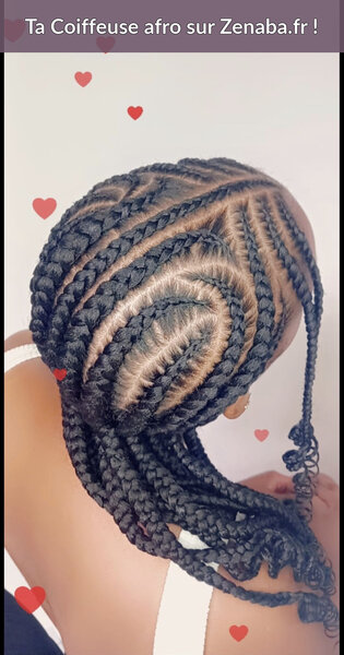 Tresses collées avec design