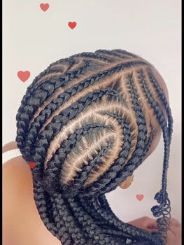 Tresses collées avec design