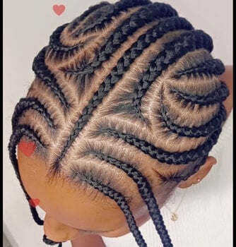 Tresses collées avec design