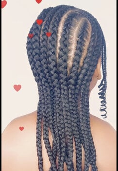 Tresses collées avec design