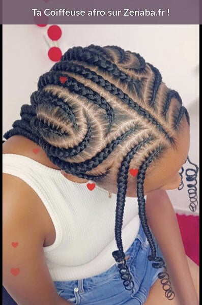 Tresses collées avec design