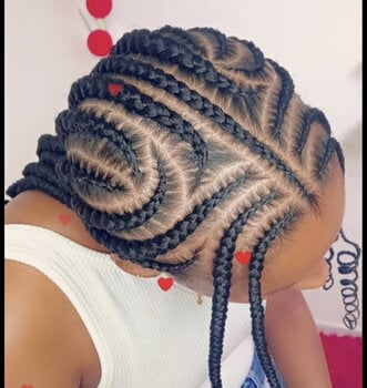 Tresses collées avec design