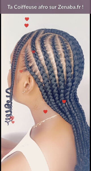 Tresses collées avec design